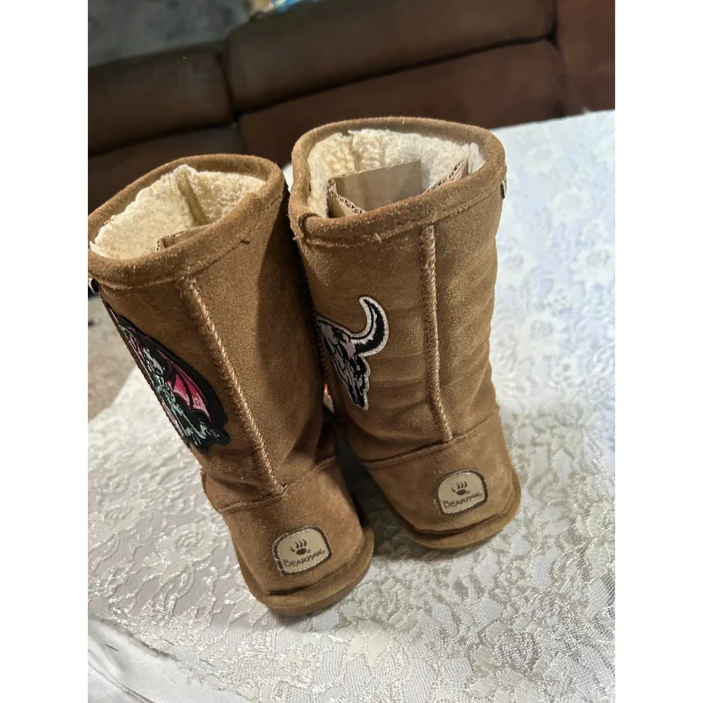 Bearpaw Suede Handmade Patch Boots 7 Boho Grunge Eclectic Y2K Festival